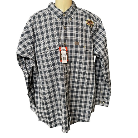 Wrangler Riggs Workwear Foreman Plaid Long-Sleeve Shirt Size XL - Picture 1 of 10